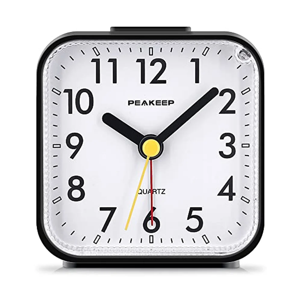 Peakeep Small Analog Travel Alarm Clock