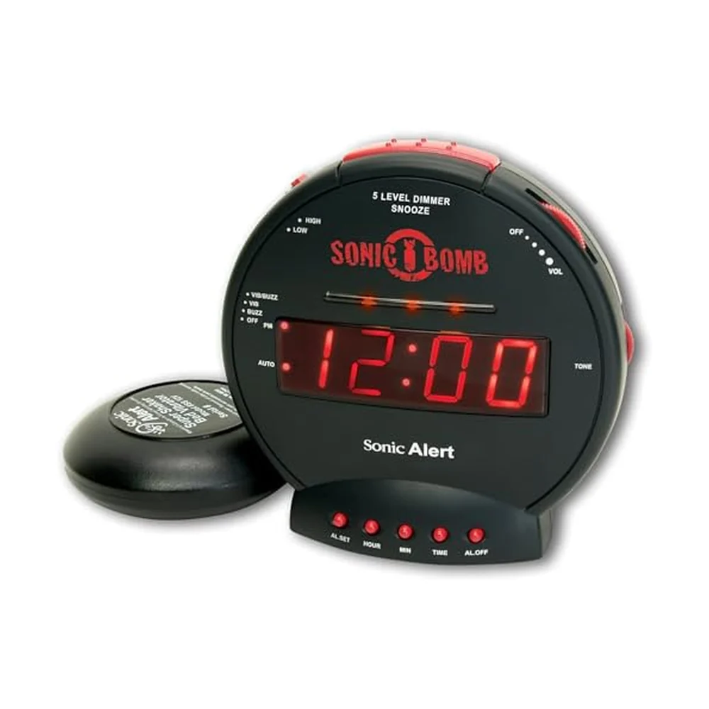 Sonic Alert Sonic Bomb Alarm Clock with Bed Shaker